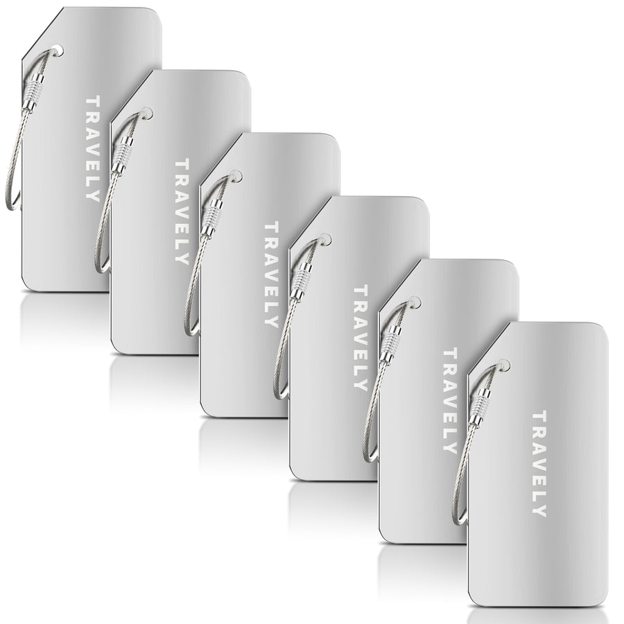 Kofferanhänger Silber – 6er-Set